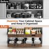 image21quot Deep Pull Out Cabinet Organizer Slide Out Drawers for Cabinets Adhesive with Nano Film Roll Out Shelves for Cabinets in Kitchen Pantry Bathroom or OfficeBlack