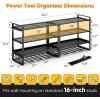 image33quot W Large Power Tool Organizer Wall Mount Loads 400 lbs Heavy Duty 4Tier 8 Drills Holder Cordless Tool Storage Battery Shelf Utility Racks for Garage Workshop Shed Gifts for Men HusbandBlack4 Tier Expanded
