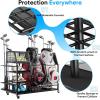 image433W Golf Bag Organizer with Wheels Holds 2 Bags ampamp 27 Clubs Heavy Duty Thick Frame Garage Storage Rack Cart High Load Capacity Golf Accessories Stand Holder Ideal for Garage Club Shed