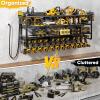 image495quot W Large Power Tool Organizer Wall Mount with Charging Station 4Tier Heavy Duty12 Cordless Drills Holder Load 600 lb Tool Battery Storage Rack Built in 8 Outlet Power Strip for Garage