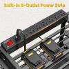 image495quot W Large Power Tool Organizer Wall Mount with Charging Station 4Tier Heavy Duty12 Cordless Drills Holder Load 600 lb Tool Battery Storage Rack Built in 8 Outlet Power Strip for Garage