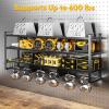 image495quot W Large Power Tool Organizer Wall Mount with Charging Station 4Tier Heavy Duty12 Cordless Drills Holder Load 600 lb Tool Battery Storage Rack Built in 8 Outlet Power Strip for Garage
