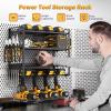 image49quot W Large Power Tool Organizer Wall Mount Loads 600 lbs Heavy Duty 4Tier 12 Drills Holder Cordless Tool Storage Battery Shelf Utility Racks for Garage Workshop Shed Gifts for Men Husband4 Tiers