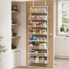 image6Tier Over the Door Pantry Organizer 2 in 1 Large Door Spice Rack with Adjustable Metal Baskets Heavy Duty Hanging or Wall Mounted Storage Organizer for Kitchen Pantry and Room WallWhite