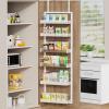 image6Tier Over the Door Pantry Organizer 2 in 1 Large Door Spice Rack with Adjustable Metal Baskets Heavy Duty Hanging or Wall Mounted Storage Organizer for Kitchen Pantry and Room WallWhite