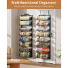image6Tier Over the Door Pantry Organizer 2 in 1 Large Door Spice Rack with Adjustable Metal Baskets Heavy Duty Hanging or Wall Mounted Storage Organizer for Kitchen Pantry and Room WallBlack