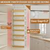 image8 Tier Over The Door Pantry Organizer 2 IN 1 Wall Mount or Hanging Spice Rack Seasoning Shelves with Adjustable Basket Back of Door Organizer and Storage for Kitchen Cabinet and Room ClosetWhite