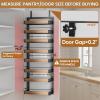 image8 Tier Over The Door Pantry Organizer 2 IN 1 Wall Mount or Hanging Spice Rack Seasoning Shelves with Adjustable Basket Back of Door Organizer and Storage for Kitchen Cabinet and Room ClosetBlack