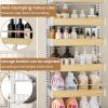 image8 Tier Over The Door Pantry Organizer 2 IN 1 Wall Mount or Hanging Spice Rack Seasoning Shelves with Adjustable Basket Back of Door Organizer and Storage for Kitchen Cabinet and Room ClosetWhite