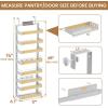 image8 Tier Over The Door Pantry Organizer 2 IN 1 Wall Mount or Hanging Spice Rack Seasoning Shelves with Adjustable Basket Back of Door Organizer and Storage for Kitchen Cabinet and Room ClosetWhite