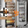 image8 Tier Over The Door Pantry Organizer 2 IN 1 Wall Mount or Hanging Spice Rack Seasoning Shelves with Adjustable Basket Back of Door Organizer and Storage for Kitchen Cabinet and Room ClosetBlack