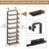 image8 Tier Over The Door Pantry Organizer 2 IN 1 Wall Mount or Hanging Spice Rack Seasoning Shelves with Adjustable Basket Back of Door Organizer and Storage for Kitchen Cabinet and Room ClosetBlack