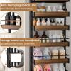 image8 Tier Over The Door Pantry Organizer 2 IN 1 Wall Mount or Hanging Spice Rack Seasoning Shelves with Adjustable Basket Back of Door Organizer and Storage for Kitchen Cabinet and Room ClosetBlack