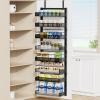 image8Tier Over the Door Pantry Organizer 2 in 1 Large Door Spice Rack with Adjustable Metal Baskets Heavy Duty Hanging or Wall Mounted Storage Organizer for Kitchen Pantry and Room WallBlack
