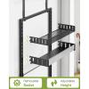 image8Tier Over the Door Pantry Organizer 2 in 1 Large Door Spice Rack with Adjustable Metal Baskets Heavy Duty Hanging or Wall Mounted Storage Organizer for Kitchen Pantry and Room WallBlack
