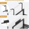 image8Tier Over the Door Pantry Organizer 2 in 1 Large Door Spice Rack with Adjustable Metal Baskets Heavy Duty Hanging or Wall Mounted Storage Organizer for Kitchen Pantry and Room WallBlack