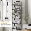 image8Tier Over the Door Pantry Organizer 2 in 1 Large Door Spice Rack with Adjustable Metal Baskets Heavy Duty Hanging or Wall Mounted Storage Organizer for Kitchen Pantry and Room WallBlack