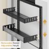 image8Tier Over the Door Pantry Organizer 2 in 1 Large Door Spice Rack with Adjustable Metal Baskets Heavy Duty Hanging or Wall Mounted Storage Organizer for Kitchen Pantry and Room WallBlack