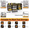 imageLarge Power Tool Organizer Wall Mount 4 Layer Heavy Duty Drill Holder Metal Cordless Drill Storage for 8 Drills Black Utility Racks for Garage and Workbench