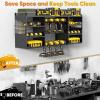 imageLarge Power Tool Organizer Wall Mount 4 Layer Heavy Duty Drill Holder Metal Cordless Drill Storage for 8 Drills Black Utility Racks for Garage and Workbench