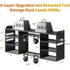 imageLarge Power Tool Organizer Wall Mount 4 Layer Heavy Duty Drill Holder Metal Cordless Drill Storage for 8 Drills Black Utility Racks for Garage and Workbench