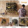 imageLarge Power Tool Organizer Wall Mount with Charging Station4 Layer Heavy Duty Metal Tool Storage Rack Loads 600lbs with 8 Cordless Drill HolderBattery Utility Rack Loads with 4 Power StripBlack