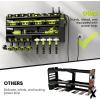 imageLarge Power Tool Organizer Wall Mount with Charging Station4 Layer Heavy Duty Metal Tool Storage Rack Loads 600lbs with 8 Cordless Drill HolderBattery Utility Rack Loads with 4 Power StripBlack
