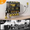 imageLarge Power Tool Organizer Wall Mount with Charging Station4 Layer Heavy Duty Metal Tool Storage Rack Loads 600lbs with 8 Cordless Drill HolderBattery Utility Rack Loads with 4 Power StripBlack