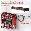 imageLarge Power Tool Organizer Wall Mount with Charging Station4 Layer Heavy Duty Metal Tool Storage Rack Loads 600lbs with 8 Cordless Drill HolderBattery Utility Rack Loads with 4 Power StripRed