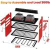 imageLarge Power Tool Organizer Wall Mount with Charging Station4 Layer Heavy Duty Metal Tool Storage Rack Loads 600lbs with 8 Cordless Drill HolderBattery Utility Rack Loads with 4 Power StripRed