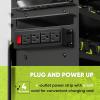 imageLarge Power Tool Organizer Wall Mount with Charging Station4 Layer Heavy Duty Metal Tool Storage Rack Loads 600lbs with 8 Cordless Drill HolderBattery Utility Rack Loads with 4 Power StripBlack