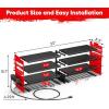 imageLarge Power Tool Organizer Wall Mount with Charging Station4 Layer Heavy Duty Metal Tool Storage Rack Loads 600lbs with 8 Cordless Drill HolderBattery Utility Rack Loads with 4 Power StripRed