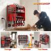 imageLarge Power Tool Organizer Wall Mount with Charging Station4 Layer Heavy Duty Metal Tool Storage Rack Loads 600lbs with 8 Cordless Drill HolderBattery Utility Rack Loads with 4 Power StripRed