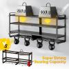 imageLarge Power Tool Organizer Wall Mount4 Layers Heavy Duty Metal Loads 400lbsPower Tool Shelf Battery Storage with 8 Cordless Drill HolderUtility Racks for Garage WorkshopBlack