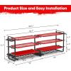 imageLarge Power Tool Organizer Wall Mount4 Layers Heavy Duty Metal Loads 400lbsPower Tool Shelf Battery Storage with 8 Cordless Drill HolderUtility Racks for Garage WorkshopRed
