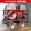 imageLarge Power Tool Organizer Wall Mount4 Layers Heavy Duty Metal Loads 400lbsPower Tool Shelf Battery Storage with 8 Cordless Drill HolderUtility Racks for Garage WorkshopRed