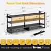 imageLarge Power Tool Organizer Wall Mount4 Layers Heavy Duty Metal Loads 400lbsPower Tool Shelf Battery Storage with 8 Cordless Drill HolderUtility Racks for Garage WorkshopBlack