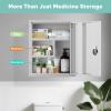 imageLocking Medicine Cabinet Upgrade Empty Metal Medicine Storage Box Wall Mount with Metal Combination Lock Large Bathroom Cabinet Organizer Over ToToilet First Aid Box for Home School and Business