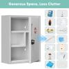 imageLocking Medicine Cabinet Upgrade Empty Metal Medicine Storage Box Wall Mount with Metal Combination Lock Large Bathroom Cabinet Organizer Over ToToilet First Aid Box for Home School and Business