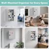 imageLocking Medicine Cabinet Upgrade Empty Metal Medicine Storage Box Wall Mount with Metal Combination Lock Large Bathroom Cabinet Organizer Over ToToilet First Aid Box for Home School and Business