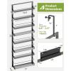imageOver the Door Pantry Organizer 6Tier Large Wall Mounted Storage Spice Rack 2 in 1 HeavyDuty Metal Adjustable Hanging Baskets for Pantry Bedroom Bathroom Living Room KitchenBlack