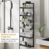 imageOver the Door Pantry Organizer 6Tier Large Wall Mounted Storage Spice Rack 2 in 1 HeavyDuty Metal Adjustable Hanging Baskets for Pantry Bedroom Bathroom Living Room KitchenBlack