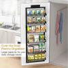 imageOver the Door Pantry Organizer 6Tier Large Wall Mounted Storage Spice Rack 2 in 1 HeavyDuty Metal Adjustable Hanging Baskets for Pantry Bedroom Bathroom Living Room KitchenBlack