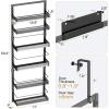 imageOver the Door Pantry Organizer 6Tier Large Wall Mounted Storage Spice Rack 2 in 1 HeavyDuty Metal Adjustable Hanging Baskets for Pantry Bedroom Bathroom Living Room KitchenBlack