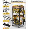 imagePower Tool Cart Heavy Duty Garage Shelving with Wheels Movable Tool Box Cart Chest Organizer for Mechanic and Man Gift Cordless Tool Storage for Garage and Garden