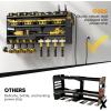 imagePower Tool Organizer Wall Mount with Charging Station 4 Layer Drill Holder Tool Storage 4 Outlet Power Strip Utility Rack with 656ft Cord