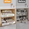imagePull Out Cabinet Organizer Expandable1Pcs Adjustable 35quot225quot Width 21quot Deep Slide Out Drawers with Adhesive Kitchen Storage for Pantry