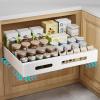 imagePull Out Cabinet Organizer Expandable1Pcs Adjustable 35quot225quot Width 21quot Deep Slide Out Drawers with Adhesive Kitchen Storage for Pantry