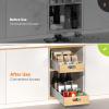 imagePull Out Drawer for Cabinet Metal Slide Out Shelf Fixed with Adhesive Nano Film 1 PCS MultiPurpose Cabinet Organizer for Kitchen Pantry and Office Large11W x 21D2Pack