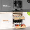 imagePull Out Drawer for Cabinet Metal Slide Out Shelf Fixed with Adhesive Nano Film 1 PCS MultiPurpose Cabinet Organizer for Kitchen Pantry and Office Large17W x 21D1Pack
